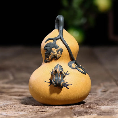 Handmade Sculpture Simulation Fruit Watermelon Model Ornaments Yixing Purple Clay Tea Pet Crafts Chinese Tea Set Decoration Art