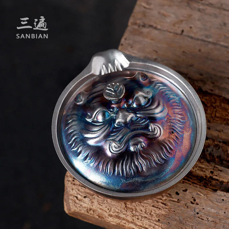 Handmade Silver Gilded Aquarius Pot Tureen Single Stoneware Gaiwan Porcelain Kung Fu Tea Set Tea Brewing Bowl Pot Retro