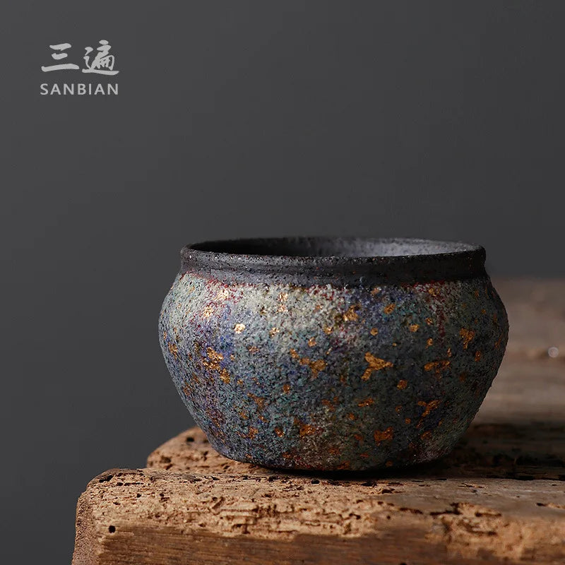 Handmade Stoneware Rock Mine Single Cup Tea Bowl Porcelain Tea Tasting Cup Tea Cup Pottery Tea Cup Chinese Master Cup Kung Fu