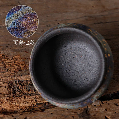 Handmade Stoneware Rock Mine Single Cup Tea Bowl Porcelain Tea Tasting Cup Tea Cup Pottery Tea Cup Chinese Master Cup Kung Fu