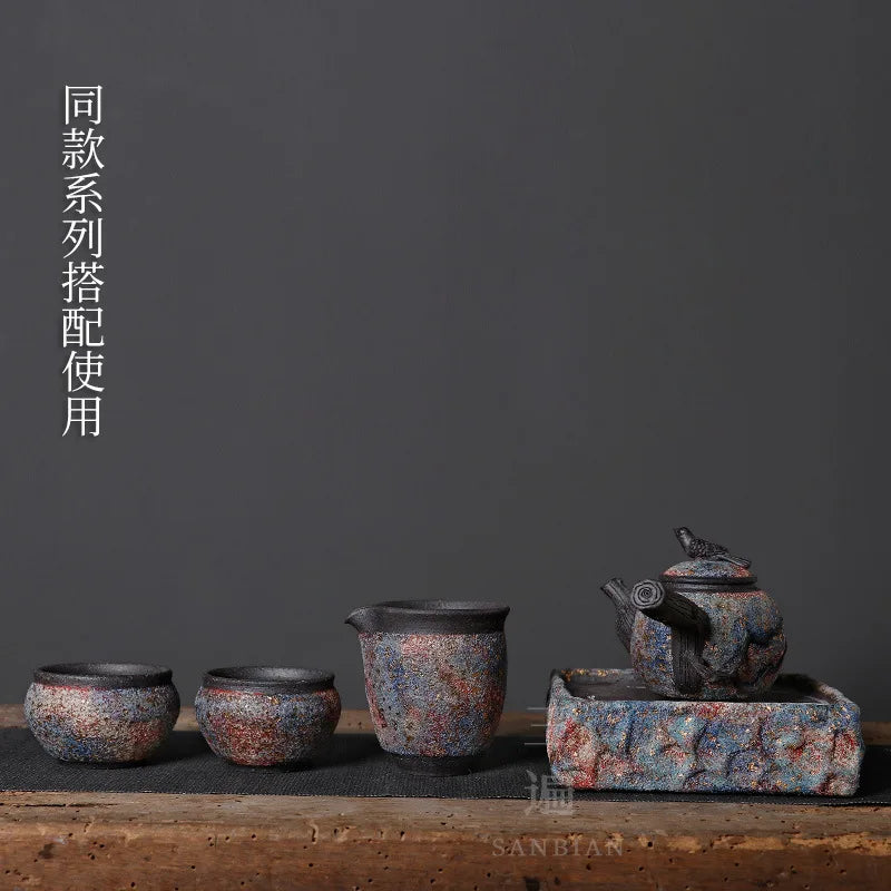 Handmade Stoneware Rock Mine Single Cup Tea Bowl Porcelain Tea Tasting Cup Tea Cup Pottery Tea Cup Chinese Master Cup Kung Fu