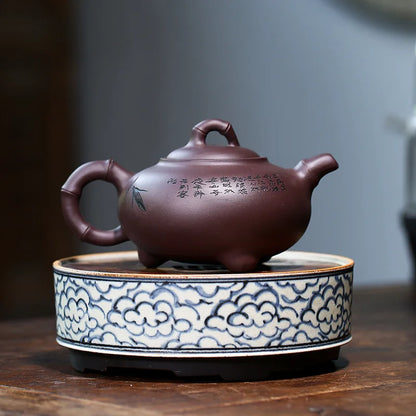 Handmade  Tea Pot, Zisha Teapot, Yixing Handmade Pot, Kung-Fu Teaware, Purple Clay Drinkware for Puer Green and Black Chinese