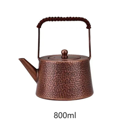 Handmade Teapot Tea Kettle Hammered Craft Pure Copper Teaware 400ML