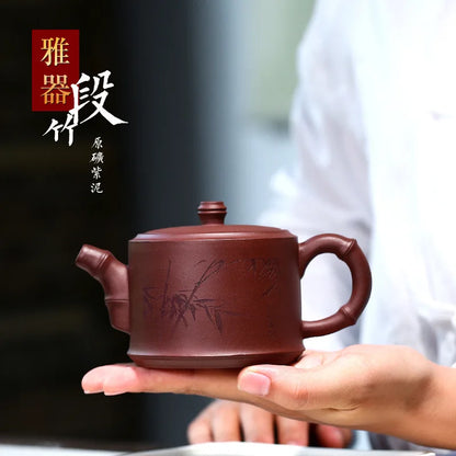 Handmade Teapot for Puer Green and Black, Raw Ore Purple Mud, Handmade Pot, Kung-Fu Teaware, Purple Clay Drinkware