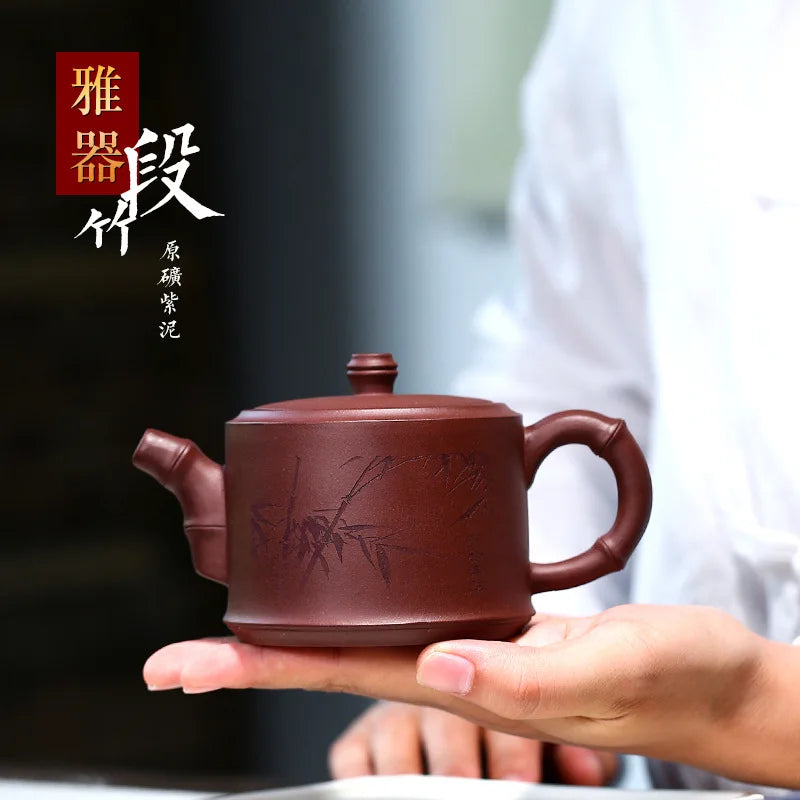 Handmade Teapot for Puer Green and Black, Raw Ore Purple Mud, Handmade Pot, Kung-Fu Teaware, Purple Clay Drinkware