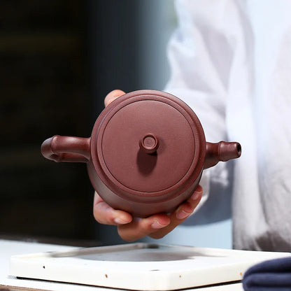 Handmade Teapot for Puer Green and Black, Raw Ore Purple Mud, Handmade Pot, Kung-Fu Teaware, Purple Clay Drinkware