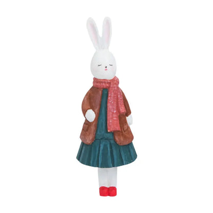 Handmade Woodcarving Princess Rabbit Creative Decoration Home, Living Room, Desktop Decoration, Cute Rabbit Crafts