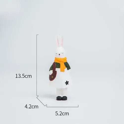 Handmade Woodcarving Princess Rabbit Creative Decoration Home, Living Room, Desktop Decoration, Cute Rabbit Crafts
