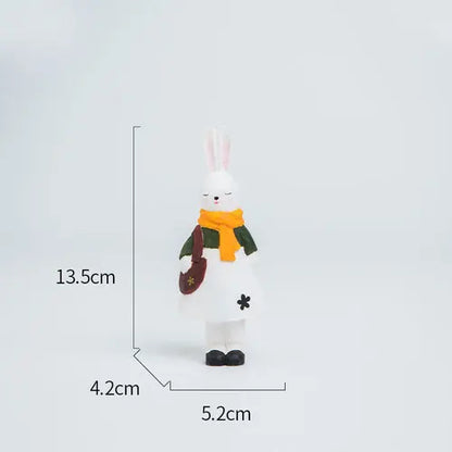 Handmade Woodcarving Princess Rabbit Creative Decoration Home, Living Room, Desktop Decoration, Cute Rabbit Crafts