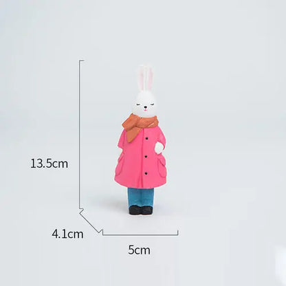 Handmade Woodcarving Princess Rabbit Creative Decoration Home, Living Room, Desktop Decoration, Cute Rabbit Crafts