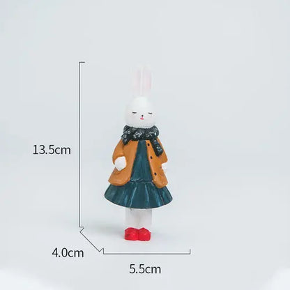 Handmade Woodcarving Princess Rabbit Creative Decoration Home, Living Room, Desktop Decoration, Cute Rabbit Crafts