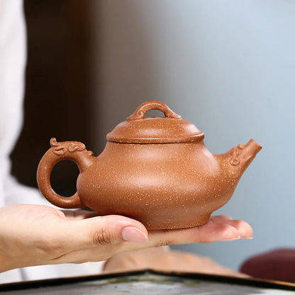 Handmade Yixing Clay Teapot, Duan Ni Long, Zisha Teapot, Kung-Fu Teaware, Purple Clay, Drinkware for Puer, Green, Black