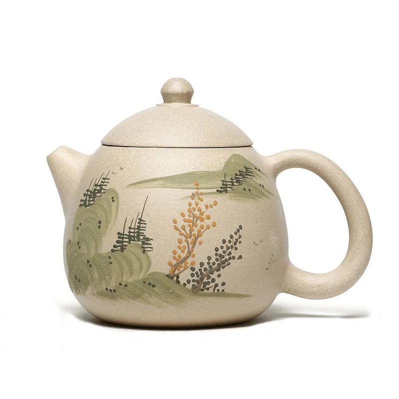 Handmade Yixing Handmade Teapot, Raw Ore, White Section, Mud Mountain Water, Dragon Egg , Kung-Fu Teaware, Purple Clay Drin