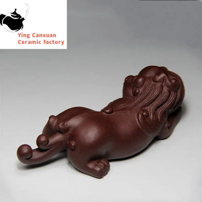 Handmade Yixing Purple Clay Tea Pet Tea Tray Pixiu Decorative Ornaments Creative Flower Pots Decorations Tea Set Supplies