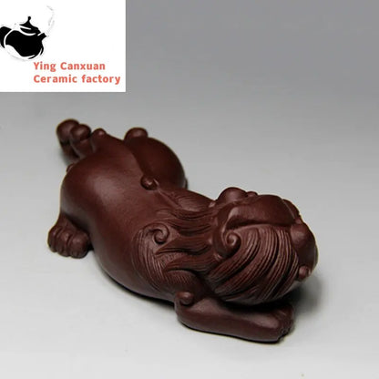 Handmade Yixing Purple Clay Tea Pet Tea Tray Pixiu Decorative Ornaments Creative Flower Pots Decorations Tea Set Supplies