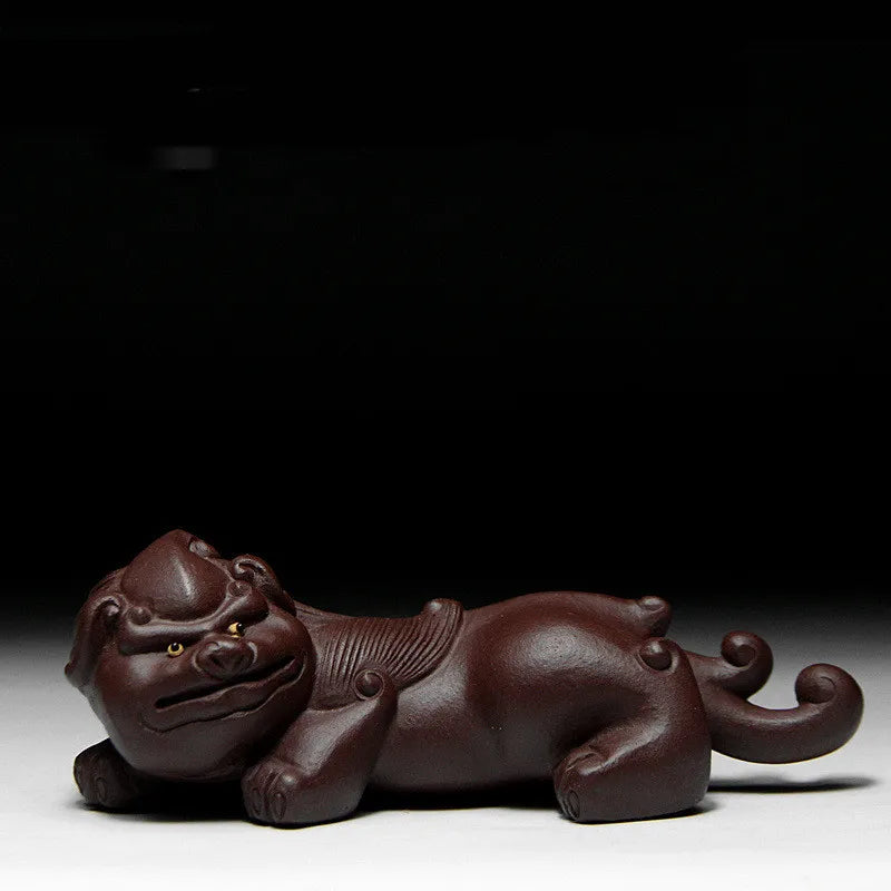 Handmade Yixing Purple Clay Tea Pet Tea Tray Pixiu Decorative Ornaments Creative Flower Pots Decorations Tea Set Supplies