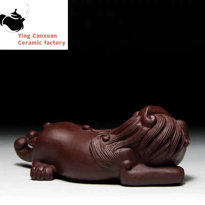 Handmade Yixing Purple Clay Tea Pet Tea Tray Pixiu Decorative Ornaments Creative Flower Pots Decorations Tea Set Supplies