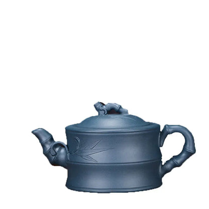 Handmade Yixing Zisha Teapot, Sky Green Mud, Bamboo, Kung-Fu Teaware, Purple Clay, Drinkware for Puer Green, Black, Chinese