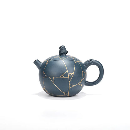 Handmade Yixing Zisha Teapot, Yixing Handmade Pot, Purple Clay Drinkware, Purple Clay, Cloud Mud, Ice Pattern, Puer