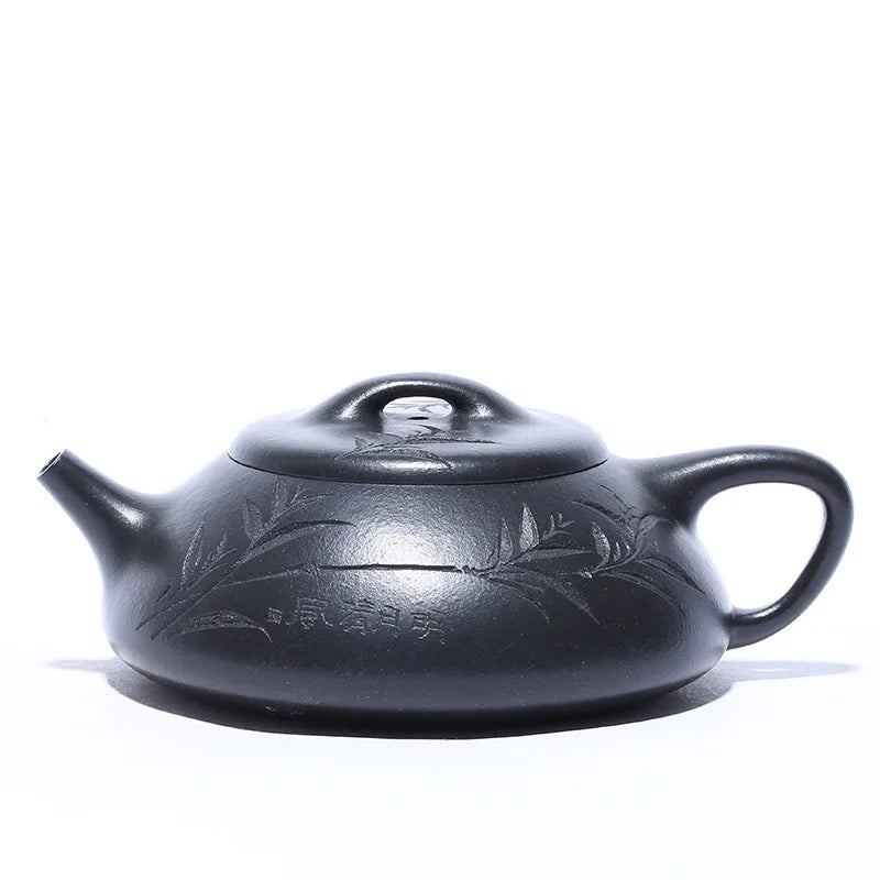 Handmade Zisha Teapot, Raw Ore Yellow Material, Hantang Stone, Scoop Pot, Kung-Fu Teaware, Purple Clay, Drinkware for Puer