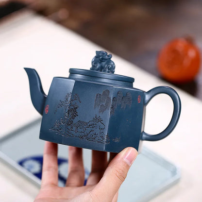 Handmade Zisha Teapot, Raw Ore, Yixing Handmade Pot, Purple Clay Drinkware for Puer, Raw Ore, Xiangrui, Zisha