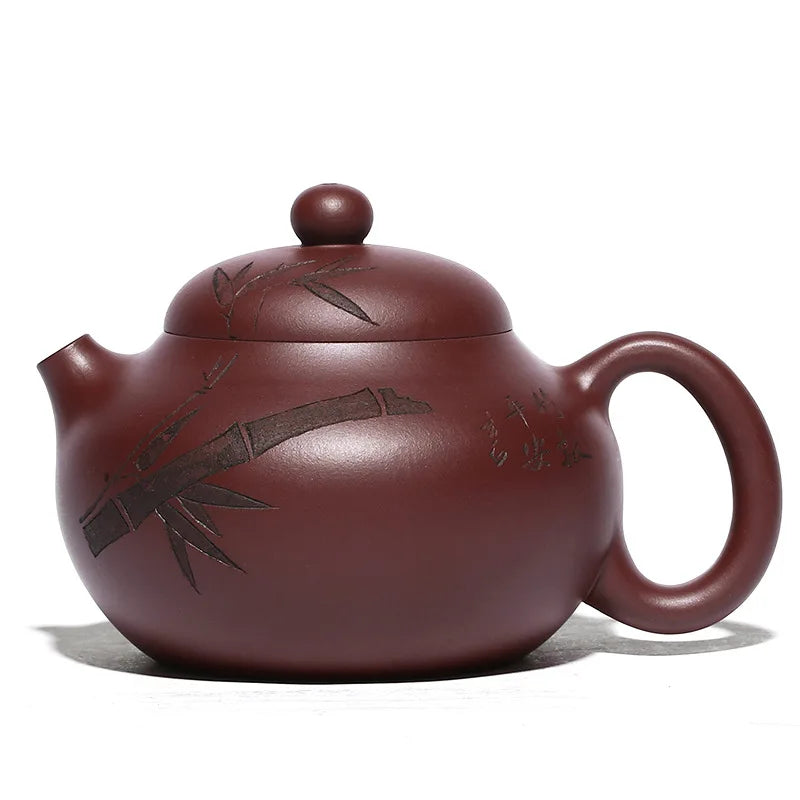 Handmade Zisha Teapot, Yixing Handmade Pot, Kung-Fu Teaware, Purple Clay Drinkware for Puer Chinese Tea Mud Green Ba