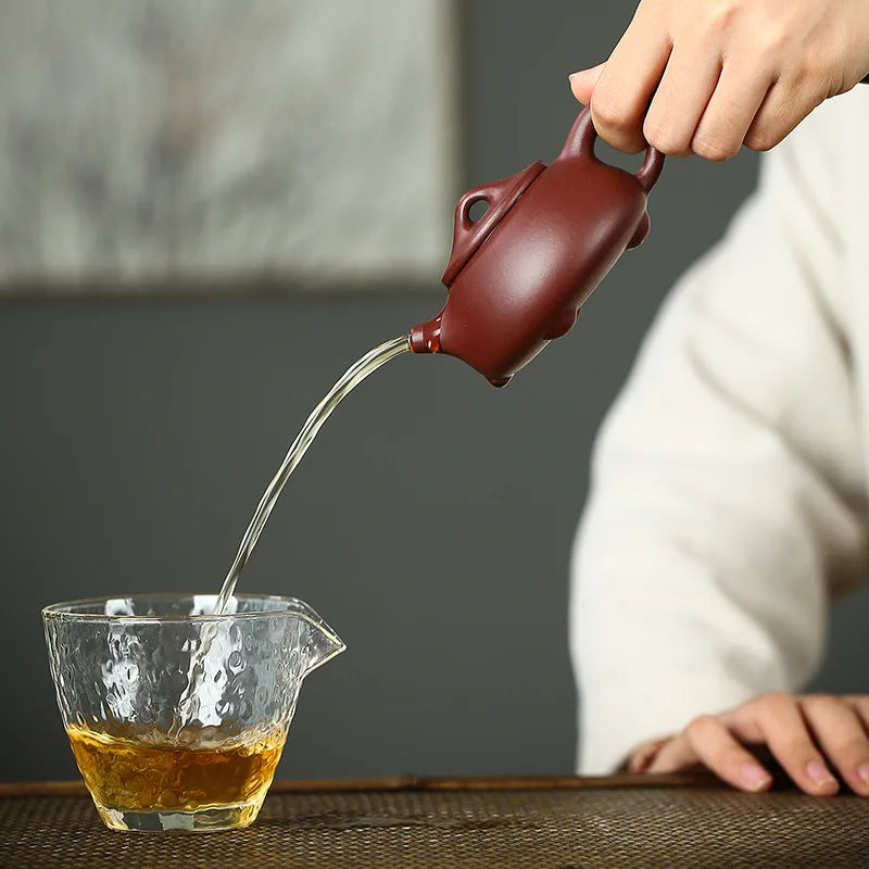 Handmade Zisha Teapot , Yixing Handmade Pot, Kung-Fu Teaware, Purple Clay Drinkware for Puer, Green, Black, Chinese Tea