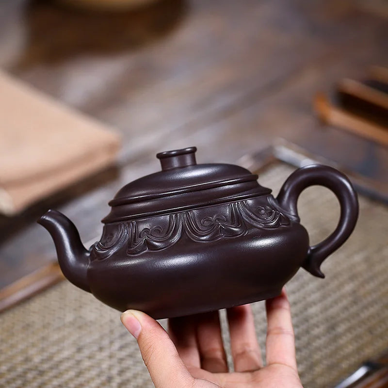 Handmade Zisha Teapot, Yixing Handmade Pot, Kung-Fu Teaware, Purple Clay Drinkware for Puer Green, Black Old Purple Clay, Buddhi