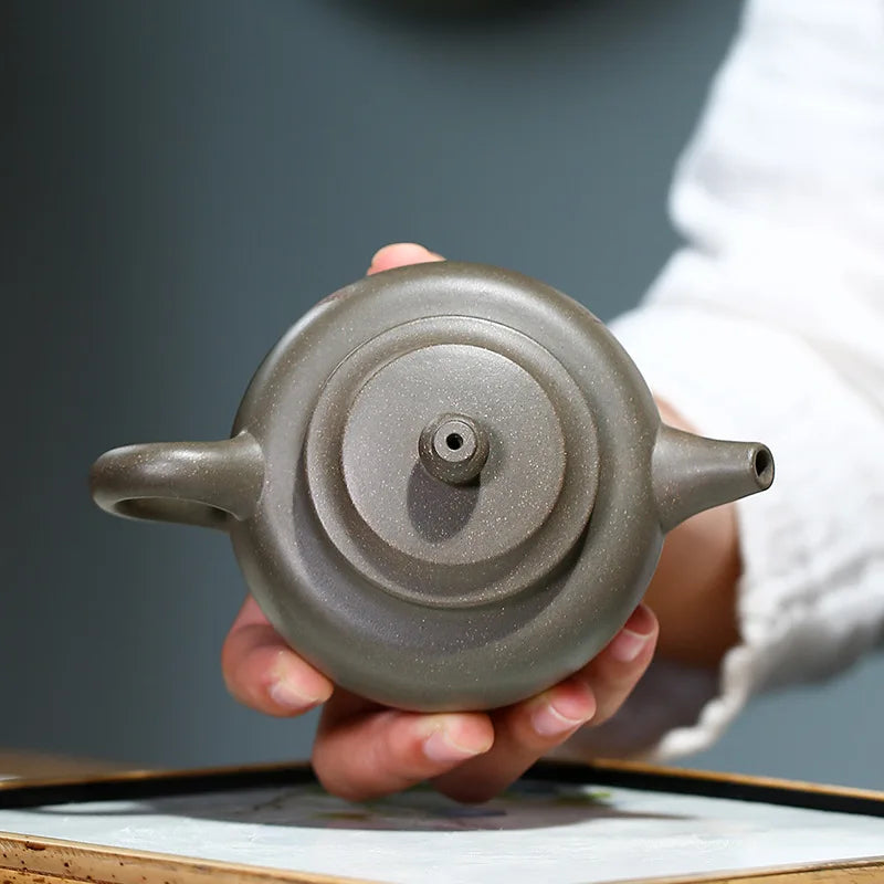 Handmade Zisha Teapot, Yixing Handmade Pot, Kung-Fu Teaware, Purple Clay Drinkware for Puer Green Black Chinese Tea,
