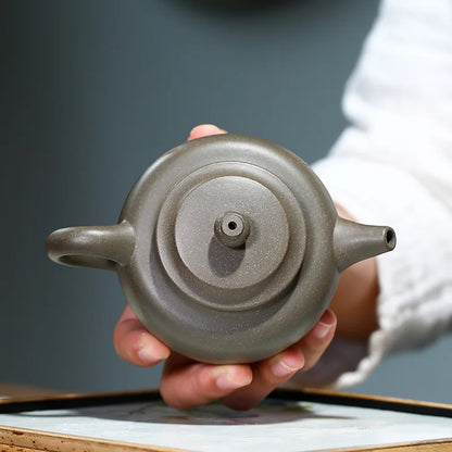 Handmade Zisha Teapot, Yixing Handmade Pot, Kung-Fu Teaware, Purple Clay Drinkware for Puer Green Black Chinese Tea,
