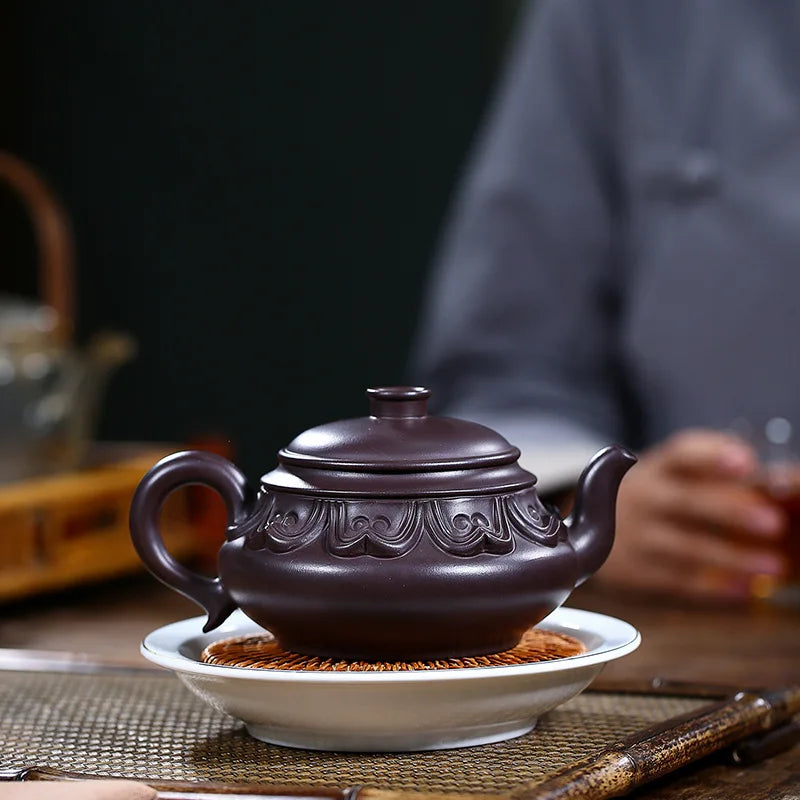 Handmade Zisha Teapot, Yixing Handmade Pot, Kung-Fu Teaware, Purple Clay Drinkware for Puer Green, Black Old Purple Clay, Buddhi