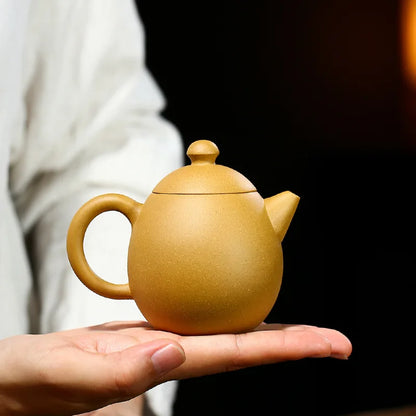 Handmade Zisha Teapot, Yixing Handmade Pot, Kung-Fu Teaware, Purple Clay Drinkware for Puer, Green, Black, Chinese Tea