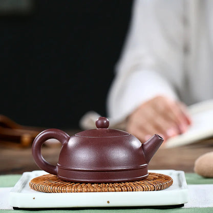 Handmade Zisha Teapot with Purple Clay, Ore Purple Mud, Zen Heart Teapot, Yixing Handmade Pot, Kung-Fu Teaware, Purple Clay Drin