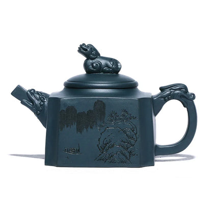 Handmade Zisha Teapot with Purple Clay, Yixing Handmade Pot, Kung-Fu Teaware, Purple Clay Drinkware for Puer Green and Black