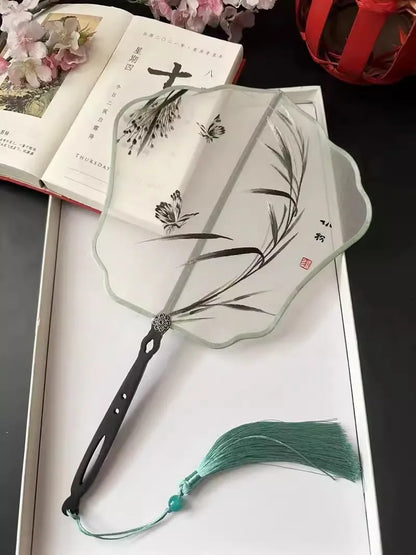 Handmade double-sided Suzhouembroidery fan embroidery cheongsam palace fan Hanfu accessories Chinese style embroidered fan gifts