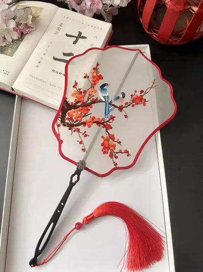 Handmade double-sided Suzhouembroidery fan embroidery cheongsam palace fan Hanfu accessories Chinese style embroidered fan gifts