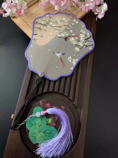 Handmade double-sided Suzhouembroidery fan embroidery cheongsam palace fan Hanfu accessories Chinese style embroidered fan gifts