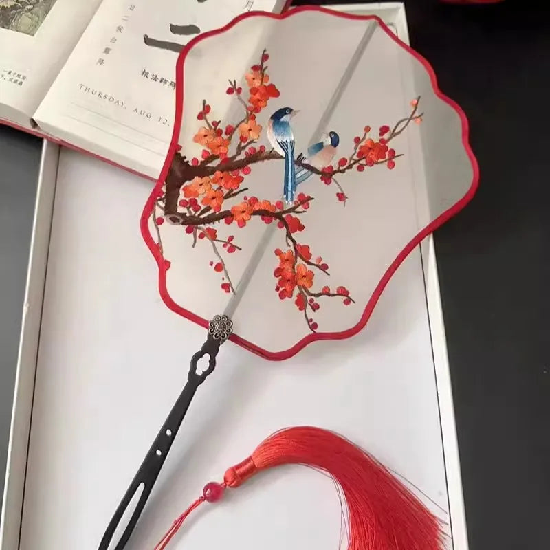 Handmade double-sided Suzhouembroidery fan embroidery cheongsam palace fan Hanfu accessories Chinese style embroidered fan gifts