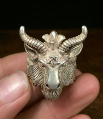 Handmade exquisite artwork gold money sheep beast Means ring