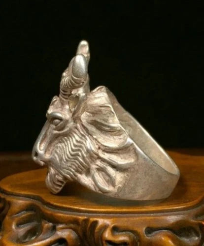 Handmade exquisite artwork gold money sheep beast Means ring
