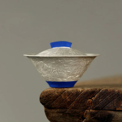Handmade thin tire bowl tea cup Japanese style not hot hand tea brewer creative household silver gilt 999 wabi-silent tea bowl