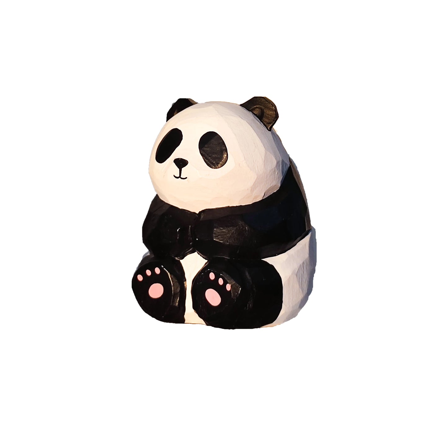 Handmade wood carved black and white panda ornaments, cute tabletop ornaments, car mounted birthday gifts, female gifts