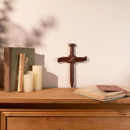 Handmade wooden cross on wall Christian cross religious wall decoration wood carving church gift for pastor