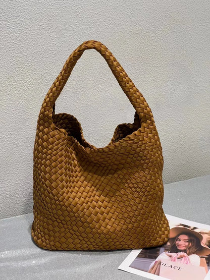 Handmade woven bag, large capacity tote bag, women's 2024 new nylon chain crossbody bag