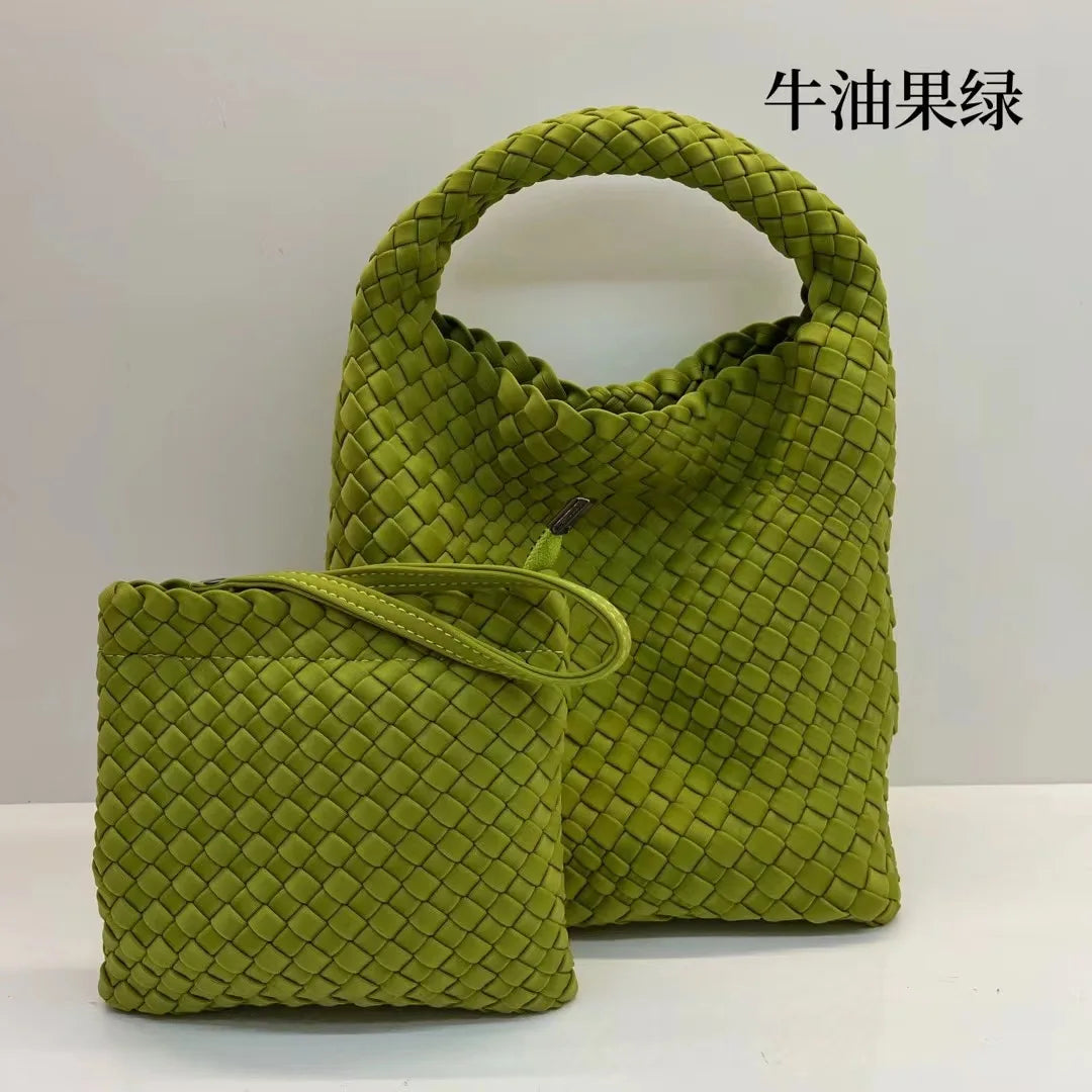 Handmade woven bag, large capacity tote bag, women's 2024 new nylon chain crossbody bag