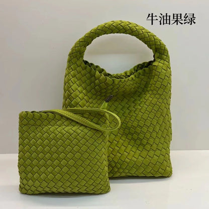 Handmade woven bag, large capacity tote bag, women's 2024 new nylon chain crossbody bag