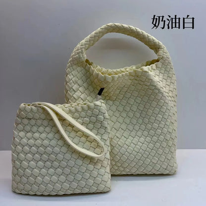 Handmade woven bag, large capacity tote bag, women's 2024 new nylon chain crossbody bag