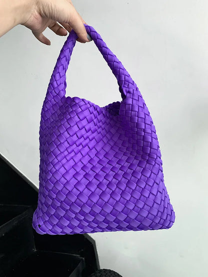 Handmade woven bag, large capacity tote bag, women's 2024 new nylon chain crossbody bag