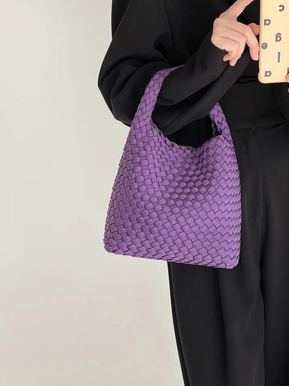 Handmade woven bag, large capacity tote bag, women's 2024 new nylon chain crossbody bag