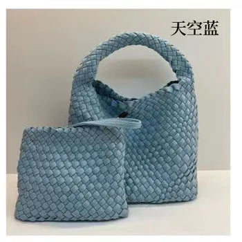 Handmade woven bag, large capacity tote bag, women's 2024 new nylon chain crossbody bag